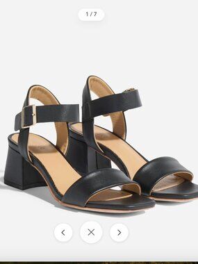 Nisolo Stella Go-To Block Heel Sandal black heel ankle 7.5